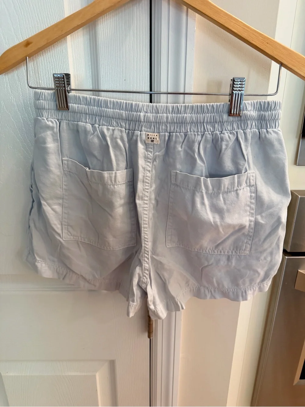 Billabong Light Blue Elastic Waist Drawstring Shorts